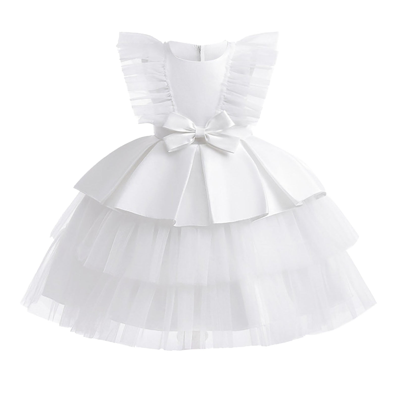 Toddler White Kids Party Gown GACH093 main image 1