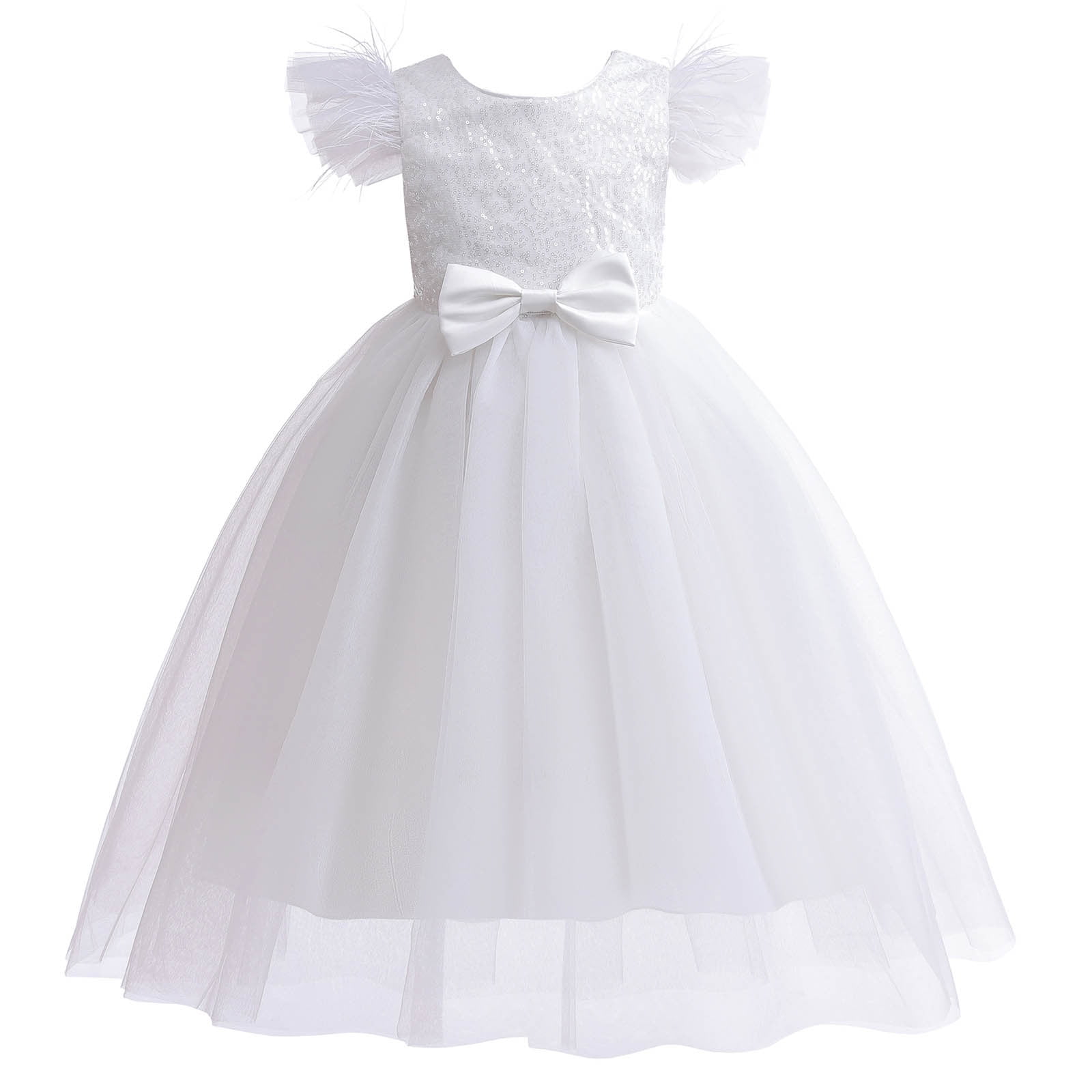 Toddler White Kids Party Gown GACH093