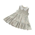 thumbnail image 1 of Penkiiy Toddler Kids Baby Girls Fashion Cute Sleeveless Sweet Flower Print Ruffle Dress Princess Dress up 9-10 Years Khaki 2023 Summer Deal, 1 of 4