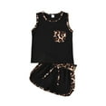 thumbnail image 1 of Penkiiy Toddler Kids Baby Girls Leopard Print Vest Shorts Outfits Set Sports Clothes Baby Girl Summer Backless Jumpsuit 2-3 Years Black On Sale, 1 of 9