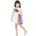 thumbnail image 1 of Penkiiy Toddler Kids Baby Girls Rainbow Tulle Ruffle Casual Princess Dress Outfits Tutu Dresses for Toddler Girls 3-4 Years White 2023 Summer Deal, 1 of 9