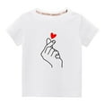 thumbnail image 1 of Penkiiy Toddler Kids Boys Girls Cotton T-shirt Fashion Cute Round Neck Valentine's Day Print Tee Short Sleeve Top 9-10 Years White, 1 of 4