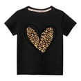 thumbnail image 1 of Penkiiy Toddler Kids Boys Girls Fashion Cute Round Neck Heart Print Short Sleeve Top Black for 9-10 Years, 1 of 3