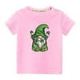 thumbnail image 1 of Penkiiy Toddler Kids Boys Girls Fashion Cute Round Neck Print Short Sleeve Top 4-5 Years Pink, 1 of 6