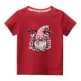 thumbnail image 1 of Penkiiy Toddler Kids Boys Girls Fashion Cute Round Neck Print Short Sleeve Top 5-6 Years Red, 1 of 6