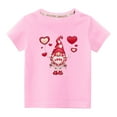 thumbnail image 1 of Penkiiy Toddler Kids Boys Girls Fashion Cute Round Neck Print Short Sleeve Top 7-8 Years Pink, 1 of 6