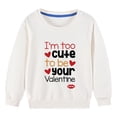 thumbnail image 1 of Penkiiy Toddler Kids Boys Girls Fashion Cute Solid Color Valentine's Day Heart Print Long Sleeve Top Hoodies 3-4 Years White, 1 of 8