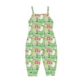 thumbnail image 1 of Penkiiy Toddler Kids Boys Girls Summer Easter Fashion Cute Flowers Print Suspenders Romper Jumpsuit Baby Sleep and Play Pajamas 2 Years Green on Clearance, 1 of 8