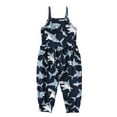 thumbnail image 1 of Penkiiy Toddler Kids Boys Girls Summer Fashion Cute Flowers Print Suspenders Romper Jumpsuit Newborn Baby 2 Years Black on Sale, 1 of 1