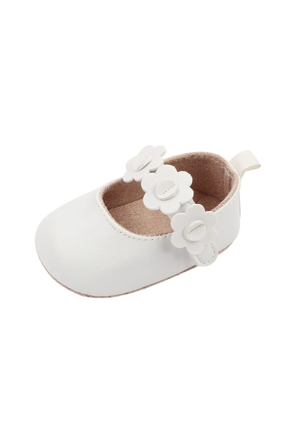 Toddler Shoes Baby Girls Cute Fashion Flowers Non-slip Soft Bottom Sandals Smart Step First Walkers Shoes 12-18 Months White 2023 Summer Deal