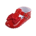 thumbnail image 1 of Penkiiy Toddler Shoes Baby Girls Cute Fashion Hollow Out Bow Non-slip Soft Bottom Sandals Smart Step First Walkers Shoes 0-6 Months Red 2023 Summer Deal, 1 of 6