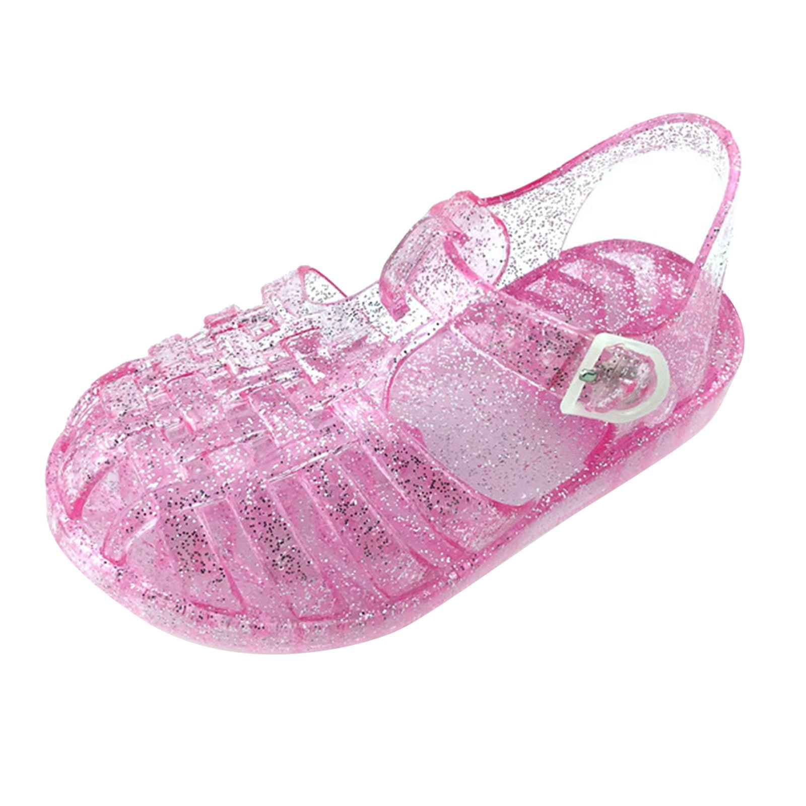 TMOYZQ Jelly Shoes for 2 10 Years Old Little Girls Toddler Sparkly Glitter Closed Toed Sandals Non Slip Soft Rubber Summer Beach Flats Princess