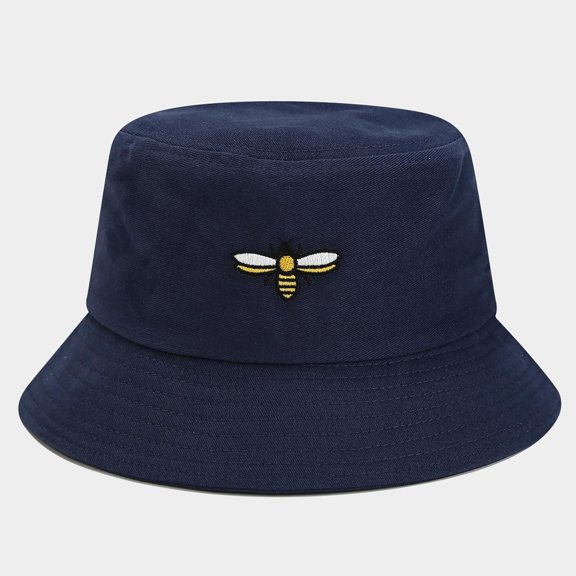 Penkiiy Trendy Bee Embroidery Fishing Hat - Unisex Summer Must-Have for Outdoor Sun Protection & Breathable Style