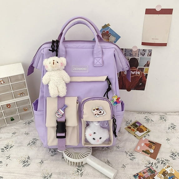 Penkiiy Trendy Cute Kawaii School Backpack - Large Capacity Waterproof Bookbag for Teens & Travel | Stylish Unisex Design