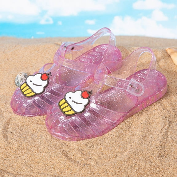 Penkiiy Trendy Girls' Roman Jelly Sandals - Soft Sole Breathable Summer Sandals for Kids | Lightweight & Non-Slip Design