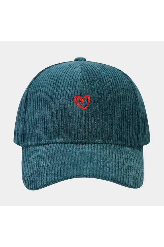 Trendy Heart Embroidery Washed Baseball Dad Hat - UPF50+ Adjustable Sun Protection & Unisex Fashion Cap