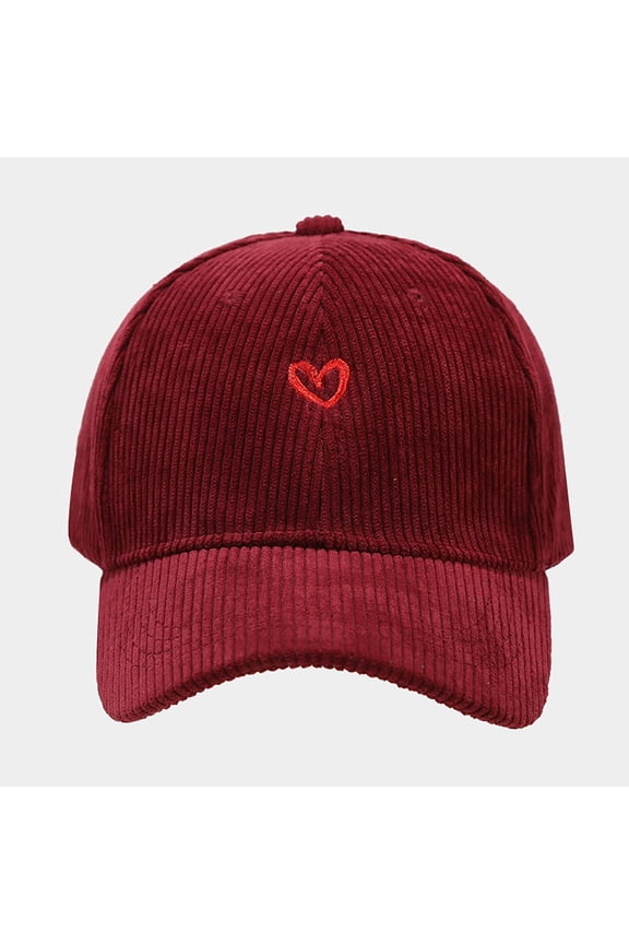 Trendy Heart Embroidery Washed Baseball Dad Hat - UPF50+ Adjustable Sun Protection & Unisex Fashion Cap