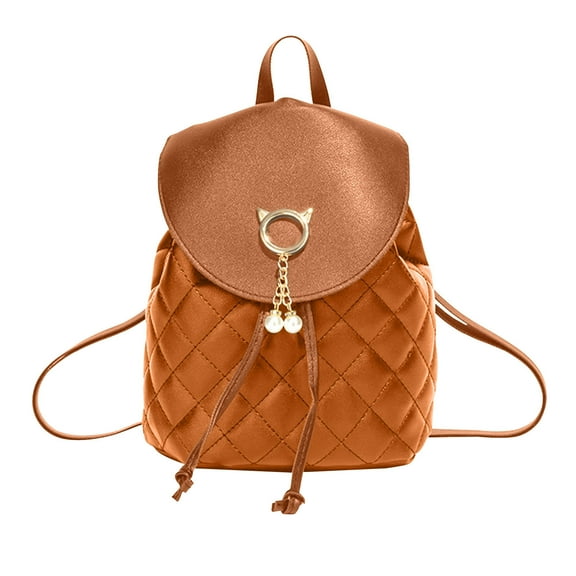 Penkiiy Trendy Quilted Backpack Bag for Women - Stylish Phone Purse with Gold Chain, Lightweight Travel Backpack