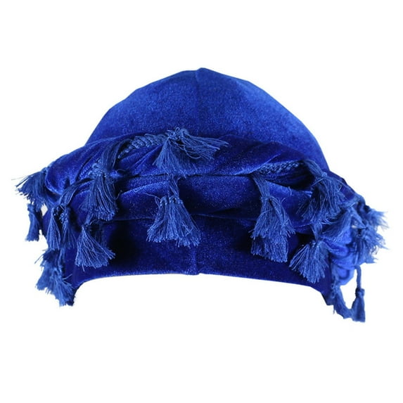 Penkiiy Trendy Velvet Turban Hat for Women & Men - Double Satin Lining, Stylish Fringe Trim, Boho Unisex Headwrap