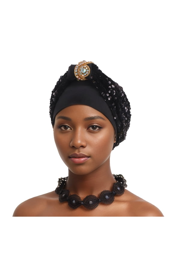 Trendy Women's African Hat with Embroidery - Muslim Headscarf, Boho Hair Cover for Women, Breathable & Fashionable