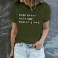 thumbnail image 1 of Penkiiy Trendy Women's Funny Letter Print T-Shirt | Summer Casual Comfort & Fashion Staple M Army Green, 1 of 9