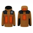 thumbnail image 1 of Penkiiy USB Intelligent Constant Temperature Heated Windproof Plus Size Coat For Men And Women Winter 4 Heated Jacket Coat 2XL Brown, 1 of 4