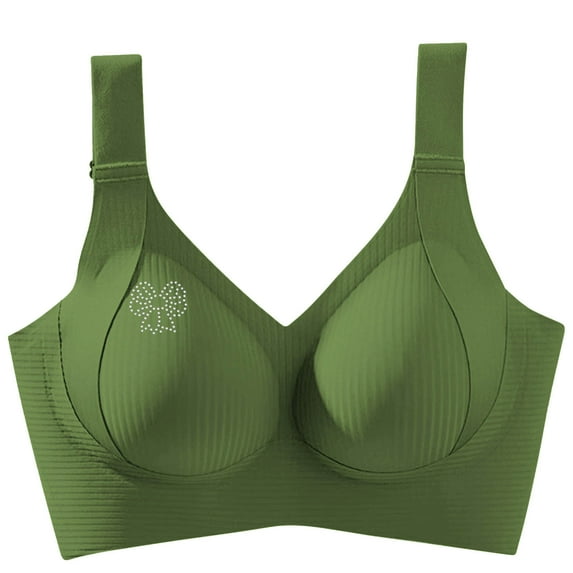 Penkiiy Ultra Comfort Breathable Wireless Seamless Bra for Women - T-Shirt Bra with Rhinestone Design