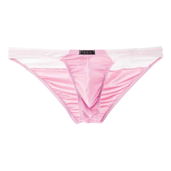 Penkiiy Underwear for Men Men Casual Fashion Solid Sexy Underwear Mesh Striped Low Waist Briefs Pink Underwear
