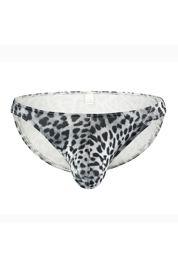 Underwear for Men Men's Underwear Low Waist Underwear Leopard Print Men's Briefs White Underwear