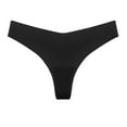 thumbnail image 1 of Penkiiy Underwear for Women Women's Sexy, Comfortable, And Traceless Ice Silk V-waist Thong Underpants Black Underwear, 1 of 2