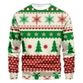 thumbnail image 1 of Penkiiy Unisex 3D Printed Christmas Tree Sweatshirts Crew Neck Long Sleeve Loose Top Xmas Pullover Green, 1 of 4