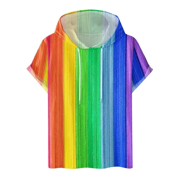 Penkiiy Unisex 3D Rainbow Novelty Hoodies for Men Women Graphic Pullover Hooded Sweatshirt with Pockets 2XL Multicolor