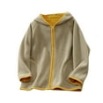 thumbnail image 1 of Penkiiy Unisex Boys Girls Sherpa Fleece Lined Hoodie Zip Up Jacket Kids Winter Warm Outwear Sweatshirts 6 Years Green, 1 of 6