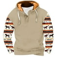 thumbnail image 1 of Penkiiy Unisex Hoddies Polynesian Tribal Pullover Casual Long Shirts Hooded Sweatshirt with Pocket 2XL Khaki, 1 of 3