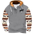 thumbnail image 1 of Penkiiy Unisex Hoddies Polynesian Tribal Pullover Casual Long Shirts Hooded Sweatshirt with Pocket S Gray, 1 of 4