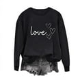 thumbnail image 1 of Penkiiy Valentine Sweatshirt for Women: Cute Valentines Day Shirts Love Heart Graphic Print Pullover Long Sleeve Tops S Black, 1 of 5