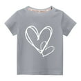 thumbnail image 1 of Penkiiy Valentine's Day Shirts Toddler Boys Girls Valentine Heart Graphic T-Shirt Casual Short Sleeve Tee Tops Gray for 4-5 Years, 1 of 3