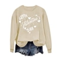 thumbnail image 1 of Penkiiy Valentine's Day Sweatshirt Women Funny Love Heart Graphic Valentines Shirt Casual Valentines Long Sleeve Pullover Top XL Khaki, 1 of 4