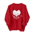 thumbnail image 1 of Penkiiy Valentines Day Love Heart Sweatshirts: Womens Valentine Sweatshirts Casual Lovely Graphic Long Sleeve Pullover Tops XL Red, 1 of 7