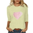 thumbnail image 1 of Penkiiy Valentines Day Shirts Women Cute Heart Shirt Casual Valentines Shirts for Women Long Sleeve Graphic Tees Tops M Khaki, 1 of 5