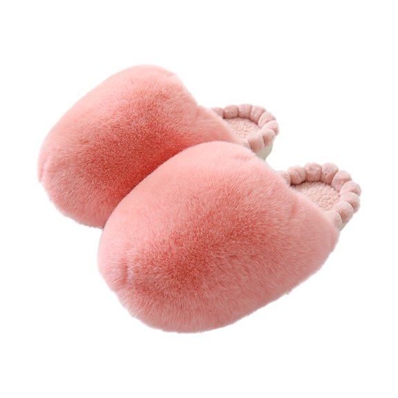 Penkiiy Warm Slippers for Women Women's Thermal Slippers Soft And Comfortable Furry Warm Fleece Lined Slippers With Non-slip Grippers, Women's Home Bedroom Slippers Pink Slippers