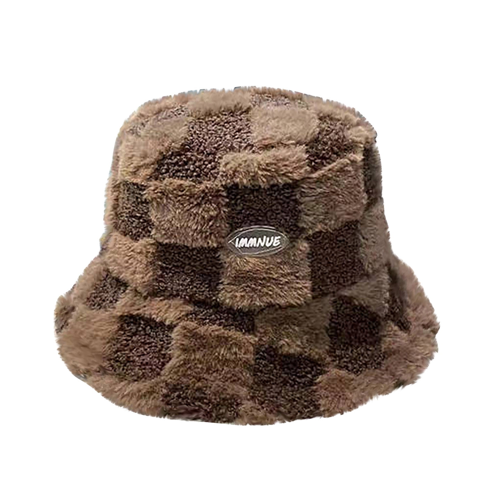 Faux Fur Bucket Hat Camouflage Printed Fisherman Cap Lovskoo Women main image 3