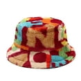 thumbnail image 1 of Penkiiy Winter Bucket Hat for Women Colorful Warm Hats Cute Warm Soft Faux Fur Fisherman Cap Red, 1 of 3