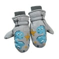 thumbnail image 1 of Penkiiy Winter Gloves Kids Winter Outdoor Kids Snow Skating Snowboarding Windproof Warm Ski Gloves Gray Gloves, 1 of 5