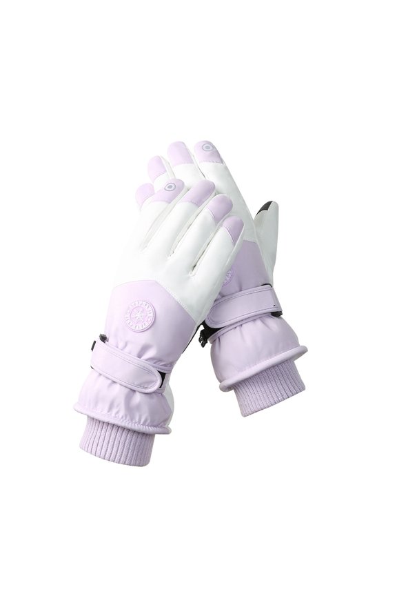 Winter Gloves for Women Warm Gloves For Skiing In Winter Outdoor Riding With Fleece Thickened Anti-splash, Anti-cold And Anti-slip Screen Gloves For Women Purple Gloves