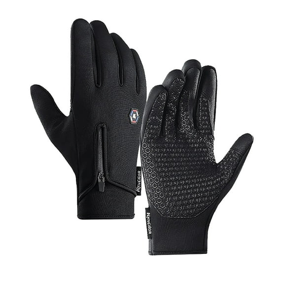 Penkiiy Winter Gloves for Men Men's Fall And Winter Windproof Sport Touchscreen Gloves Black Gloves