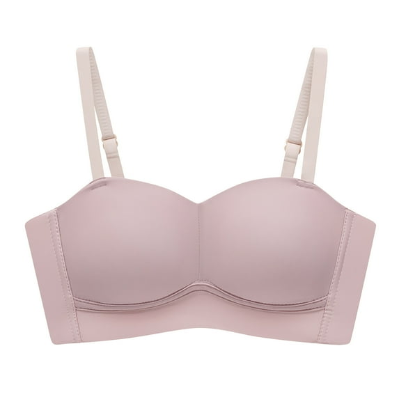 Penkiiy Women Bras Casual Sexy Front Button Shaping Cup Shoulder Strap Underwire Bra Plus Size Extra-Elastic Wirefree Pink Bras