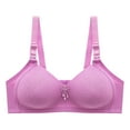 thumbnail image 1 of Penkiiy Women Bras Casual Sexy Front Button Shaping Cup Shoulder Strap Underwire Bra Plus Size Extra-Elastic Wirefree Purple Bras, 1 of 5