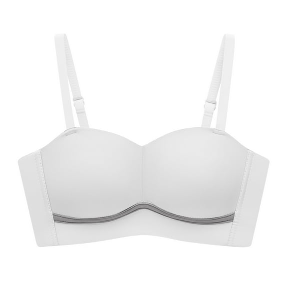 Penkiiy Women Bras Casual Sexy Front Button Shaping Cup Shoulder Strap Underwire Bra Plus Size Extra-Elastic Wirefree White Bras