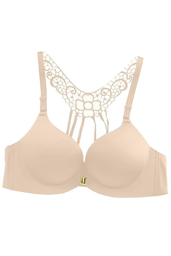 Women Bras Fashion Woman's Active Bra Beauty Back Wrap Hollow Out Bra Bikini Underwear Beige Bras